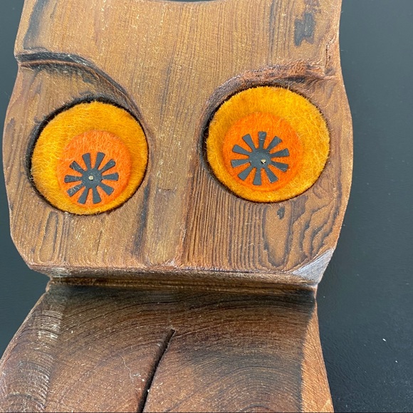 Vintage set of 3 Wooden Owl wall decor - Picture 3 of 9